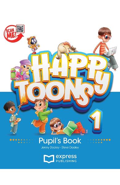 CURS LB. ENGLEZA HAPPY TOONS 1 PACHETUL ELEVULUI CU DIGIBOOK APP. (MANUAL + CAIET) 