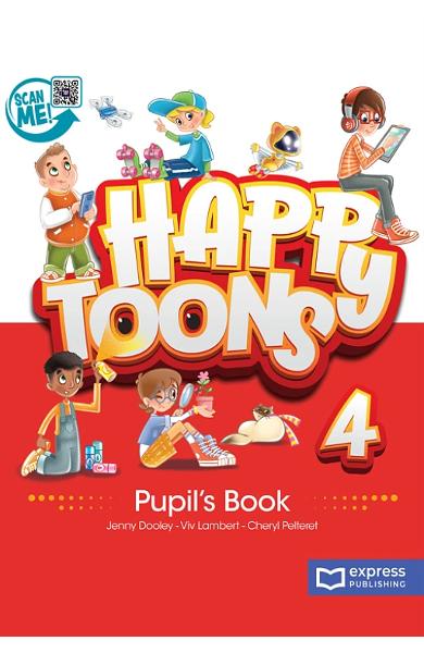 CURS LB. ENGLEZA HAPPY TOONS 4 PACHETUL ELEVULUI CU DIGIBOOK APP. (MANUAL + CAIET) 